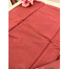 Rich Brown Linen Cotton Saree with Traditional Blue Diamond  Print 