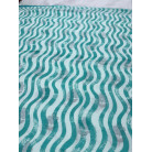 White Cotton Saree with Traditional Blue & Brown Floral Print & Blue Border