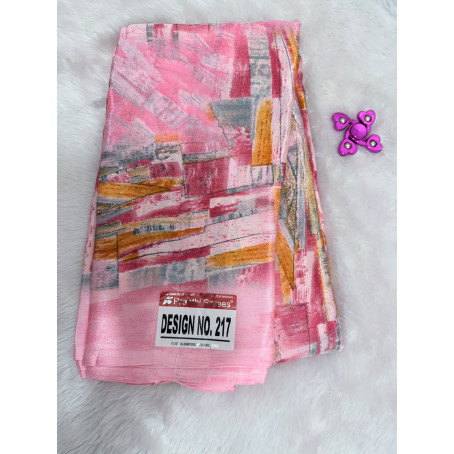 Preethi Floral Printed Soft Silk Saree with Blouse Piece –  Pink & Pastel Multicolor 