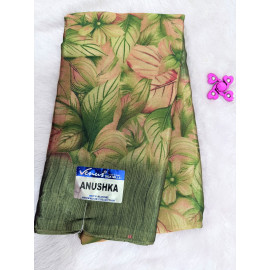 Venus Anushka Floral Printed Soft Silk Saree with Blouse Piece –  Green & Pastel Multicolor 
