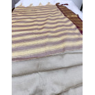 Cream Gold Mysore Silk Saree with Maroon Rich Zari Border