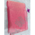 Light Pink Premium Stone Work Saree with Elegant Butterfly Border Design