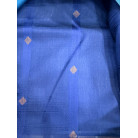 Slate Blue & Indigo Diamond Weave Brass Silk Saree