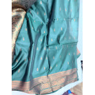 Rich Gold Tissue Silk Saree with Green Paisley Jaal