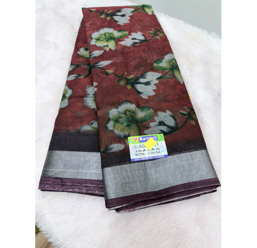 BLACK LINEN SAREE 1243