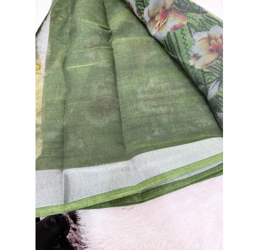 BLACK LINEN SAREE 1244