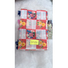 Orange Checkered Linen Cotton Saree with Floral Prints