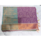 Pink & Blue Magenta Embossed Silk Saree