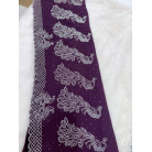Royal Grape Purple Premium Stone Work Saree with Elegant Peacock Border Design
