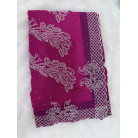 Royal Rani Pink Premium Stone Work Saree with Elegant Peacock Border Design