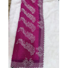 Royal Rani Pink Premium Stone Work Saree with Elegant Peacock Border Design