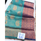 Teal Green Soft Silk Saree with Copper Zari Paisley Design & Rich Jacquard Border