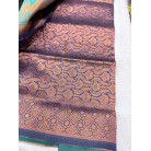 Teal Green Soft Silk Saree with Copper Zari Paisley Design & Rich Jacquard Border