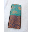 Teal Green Soft Silk Saree with Copper Zari Paisley Design & Rich Jacquard Border