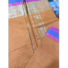 Mustard Yellow Soft Silk Saree with Gold Floral Zari Border & Royal Blue Pallu
