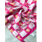 Pink Floral Checkered Soft Cotton Saree  Lightweight Casual & Daily Wear Saree