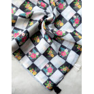 Black Floral Checkered Soft Cotton Saree | Lightweight Casual & Daily Wear Saree